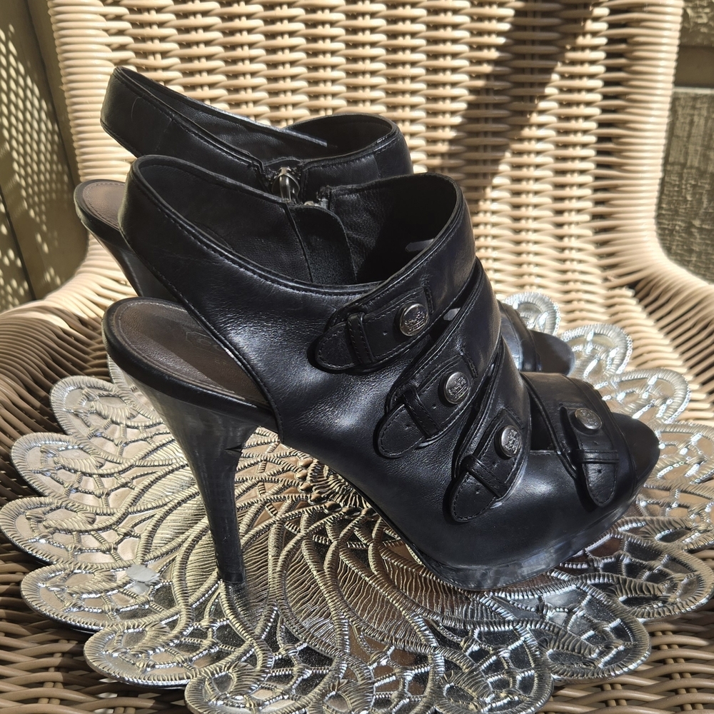 Elegant Black COACH High Heel Sandals